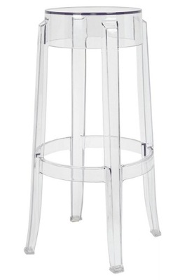 Krzesło barowe CHARLES 76 transparentne - idealne do nowoczesnej kuchni