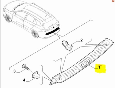 GAUBTAS SLENKŠČIO PLASTIKAS BAGAŽINĖS FIAT TIPO KOMBI SW 