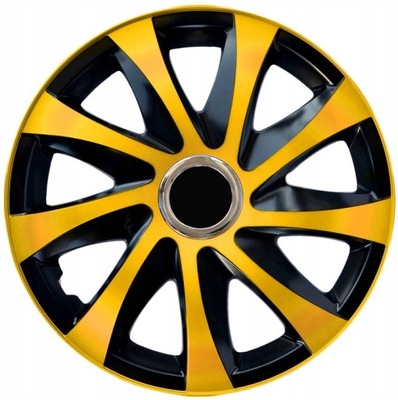 WHEEL COVERS CZARNO-ZLOTE EXTRA ROZM. 15'' - 4 PIECES  