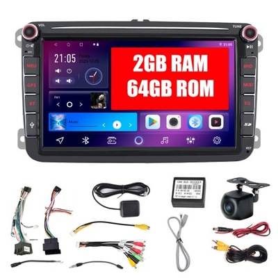 RADIO 2DIN ANDROID VW GOLF 5 V 6 VI PASSAT B6 B7 TIGUAN TOURAN CC 2GB/64GB  