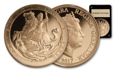 Gibraltar 2017 Złoty Suweren 39.94g. Złota Moneta