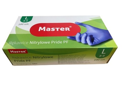 Rękawiczki jednorazowe Master nitrylowe r. L 100 szt. niebieskie