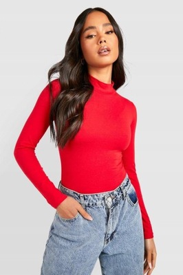 BOOHOO PETITE GŁADKIE BODY Z PÓŁGOLFEM M