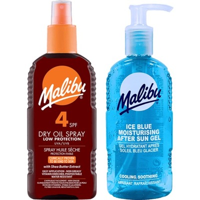 Malibu Olejek Brązujący Spray SPF4 200ml + Żel Po Opalaniu 200ml