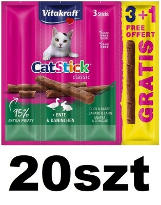 Vitakraft Cat Stick Mini Kaczka Królik 3+1 20x24g