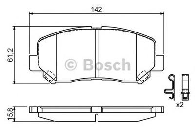 KOMPLEKTAS TRINKELIŲ STABDŽIŲ BOSCH 0 986 494 675 