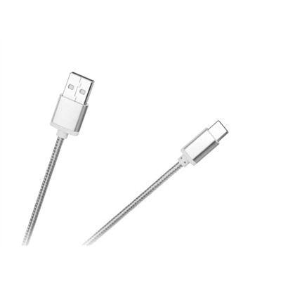 Kabel USB - USB-C 1m srebrny M-Life