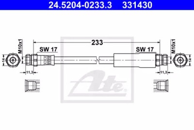 CABLE DE FRENADO ELAST VOLKSWAGEN AUDI SEAT ATE  