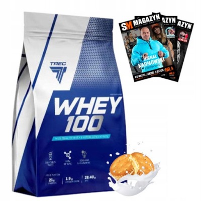 TREC WHEY 100 900g BIAŁKO SERWATKOWE WPC MIĘŚNIE