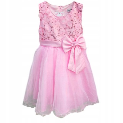 Sukienka balowa dla dziewczynki pudrowy róż 8 lat