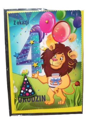 KARTKA URODZINOWA DLA DZIECKA 4 urodziny