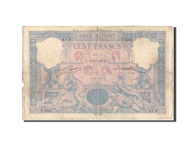 Banknot, Francja, 100 Francs, Bleu et Rose, 1889,