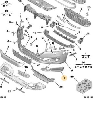 Решётка решетка peugeot 508 левая 98076314xt фото №1