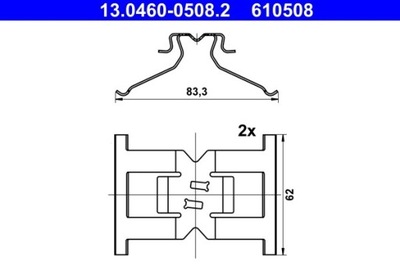 КОМПЛЕКТ INSTALACYJNY КОЛОДОК ГАЛЬМІВНИЙ VW ЗАД TOUAREG 3,0-4,2 V8 10- 13.0460