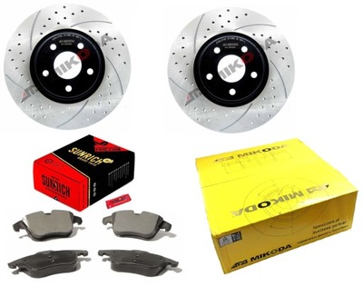 Тормозные диски перфорированные проточные sport gt + тормозные колодки перед ford mondeo 4 mk4 iv фото №1