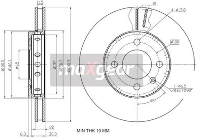 DISCO HAM. VW P. UP/SKODA CITIGO 11-  