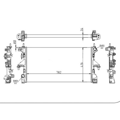 CHLODNICA, SISTEMA DE REFRIGERACIÓN DEL MOTOR HART 642 966  