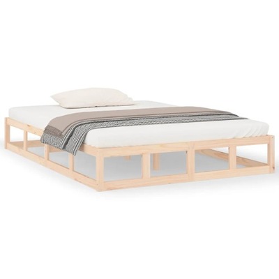 Rama łóżka, 140x190 cm, lite drewno
