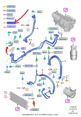 Шланг кондиціонера ford mondeo mk5 s-max galaxy фото №1
