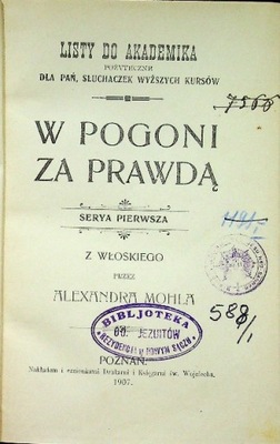 W pogoni za prawdą Serya pierwsza 1907 r.