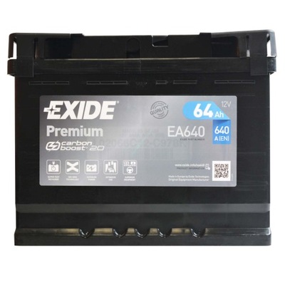 EXIDE EA640 PREMIUM 64AH 640A P+