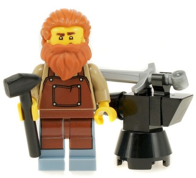 LEGO Castle Kowal kowadło miecz Kuźnia Idea082