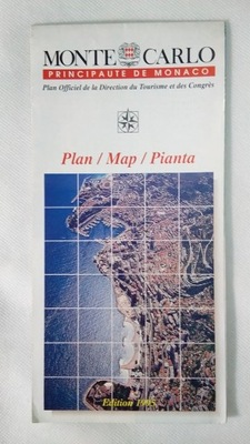 MONAKO Monte Carlo plan miasta mapa 1994 r. Monaco