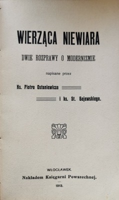 Wierząca niewiara Dwie rozprawy o modernizmie