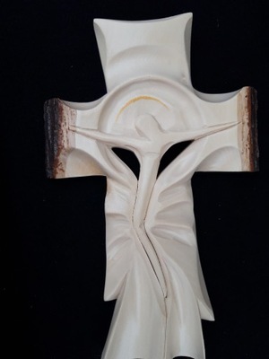 Krzyż,krucyfiks recznie rzezbiony,płaskorzezba