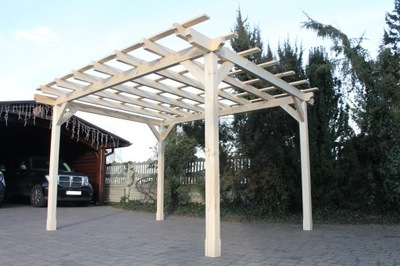 Pergola 330cm x 360cm Krata Wiata Altana Zadaszenie Drewniana Sosna