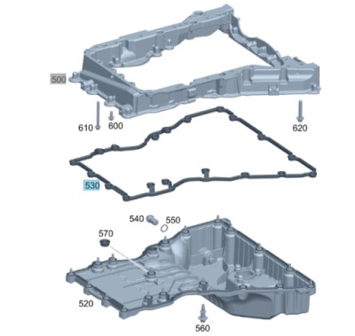 Прокладка картера масляный mercedes двигатель om651 фото №1
