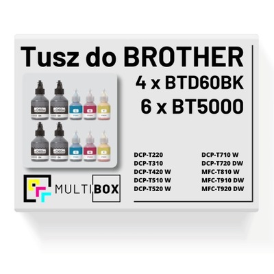 10-pak Tusz BTD60BK BT5000 do BROTHER MFC-T920 DW