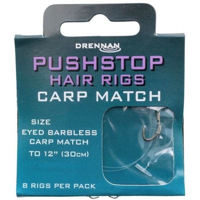 Przypony pushstop Carp Match r. 14 / 30cm DRENNAN