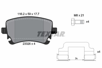 ZAPATAS DE FRENADO PARTE TRASERA AUDI RS6 QUATTRO 08-/BENTLEY CONTINENTAL 06- 2332607  