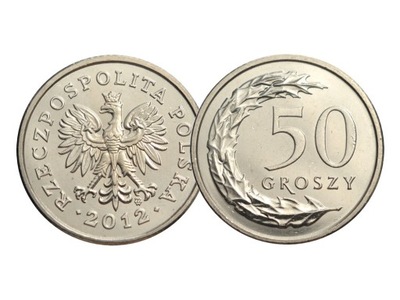 50 groszy 2012 r. stan menniczy z woreczka