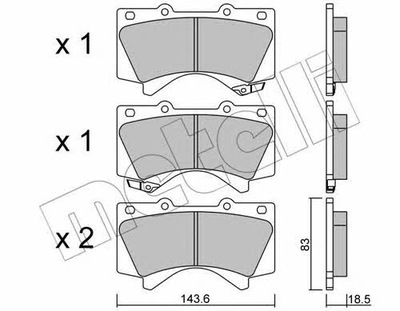 КОЛОДКИ ГАЛЬМІВНІ ПЕРЕДНЯ TOYOTA LANDCRUISER 08- 22-0821-0 METELLI