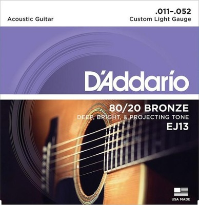 D'Addario EJ13 struny do gitary akustycznej 11-52