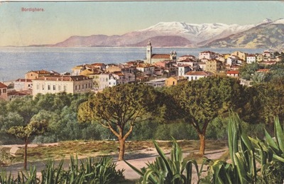 876.Włochy Bordighera Panorama , z obiegu 1912. rok