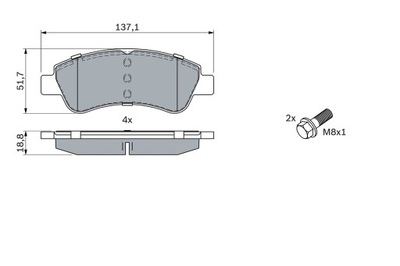 BOSCH BP318 ANTDĖKLAI STABDŽIŲ - AŠIS PRIEKINĖ - 