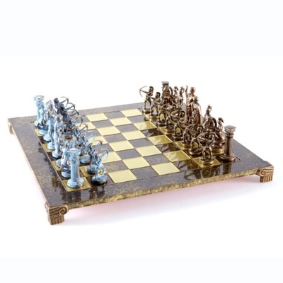 Duże ekskluzywne szachy mosiężne Łucznicy 44x44cm