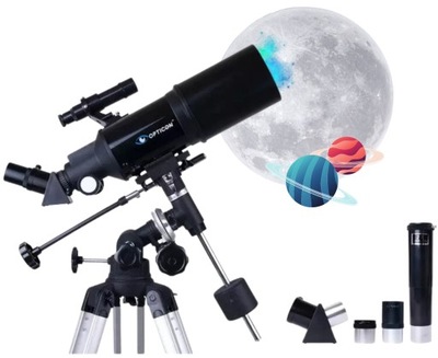 Teleskop Astronomiczny Luneta OPTICON - StarRider 80F400EQ-A + akcesoria