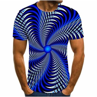 T-SHIRT MĘSKI KOSZULKA 3D NADRUK TRÓJWYMIAROWY M