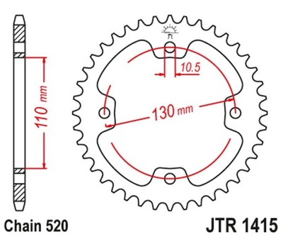 JT ЗУБЧАТКА ЗАДНЯ 4303 37 KAWASAKI KSF 450 (KFX 450) '08-14 (ATV) (430337JT)