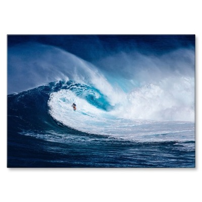 Plakat metalowy Wielka fala i surfing Prezent S