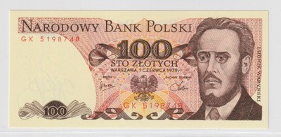 100 zł Polska 1979 LUDWIK WARYŃSKI seria GK UNC