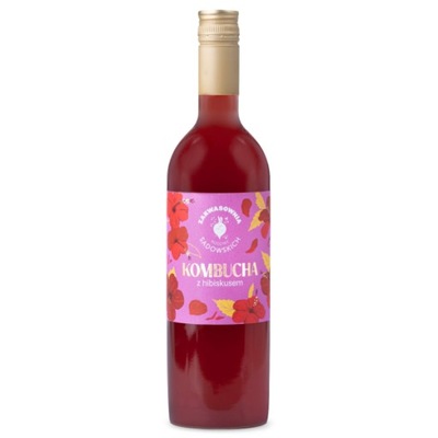 Kombucha z hibiskusem 750 ml