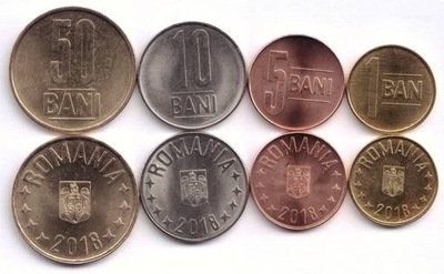 Rumunia 2018 - zestaw monet obiegowych ( 4 sztuk) 1, 5, 10, 50 bani