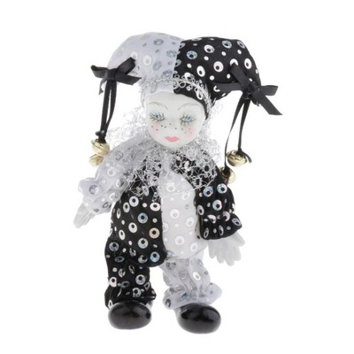 17cm Porcelain Triangel Doll Small Clown Doll