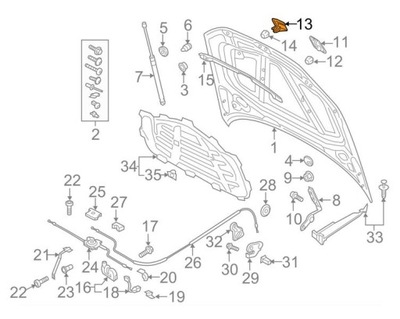 OE VAG ФИКСАТОР ЗАМОК КАПОТА ПЕРЕД AUDI A3 8V 2013-