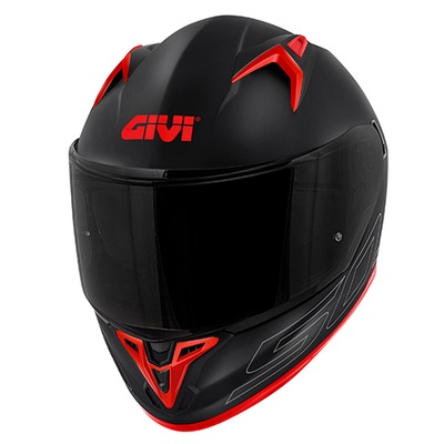 GIVI ШЛЕМ 50.9 SOLID - INTEGRALNY Z BLĘDĄ - ЧЕРНЫЙ КОВРИК Z CZERWONYM L / 60